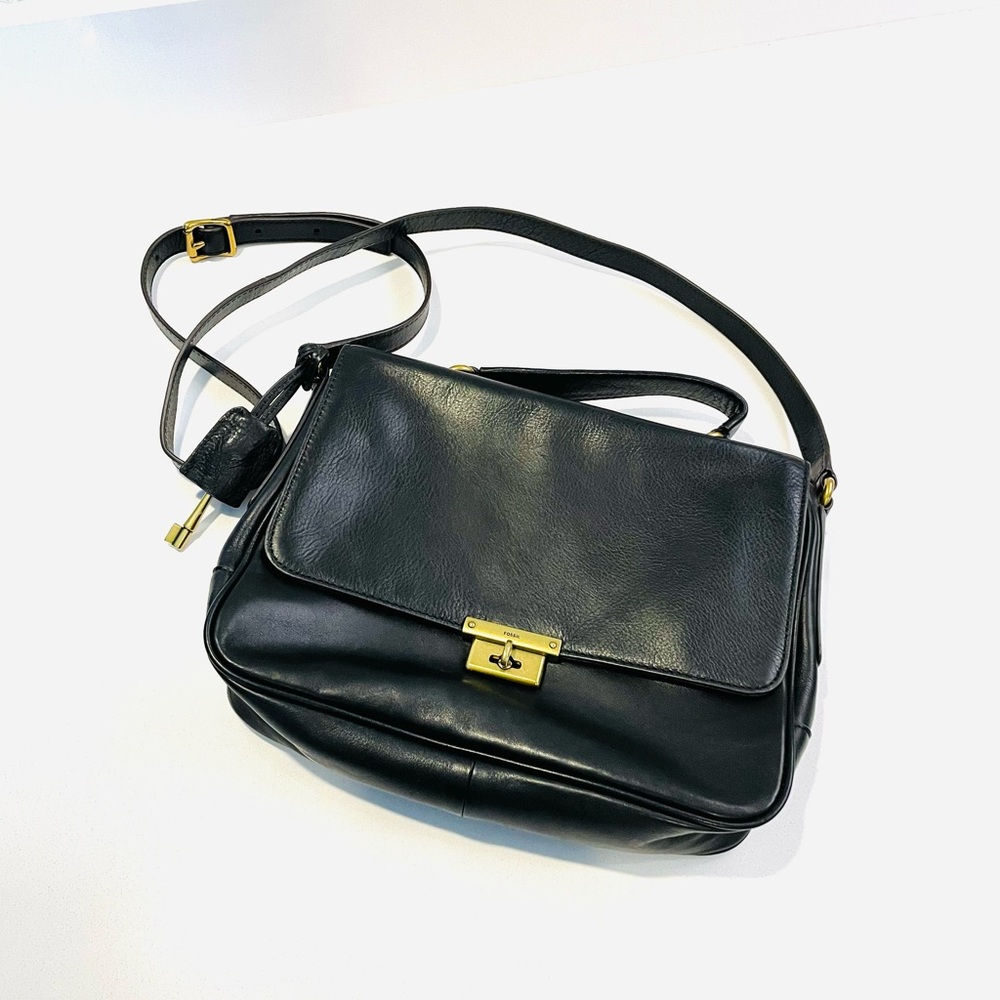 Fossil Vintage Memoir Novel Flap Leather Crossbody Bag